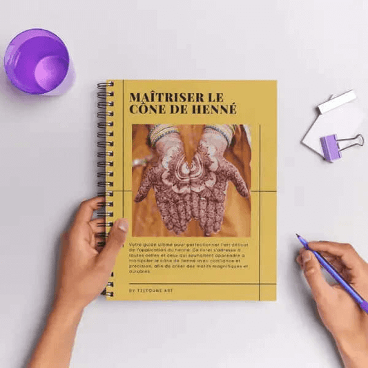 Livret Henné Débutant – Guide PDF prêt à imprimer sur la maîtrise du cône de henné.