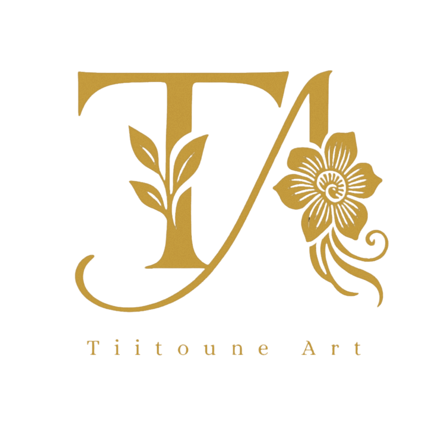Logo de Tii'toune Art avec des éléments floraux pour la collection Nouveautés univers du henné.