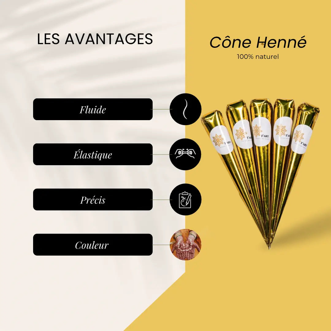 Cône de tatouage henné naturel Tiitoune Art
