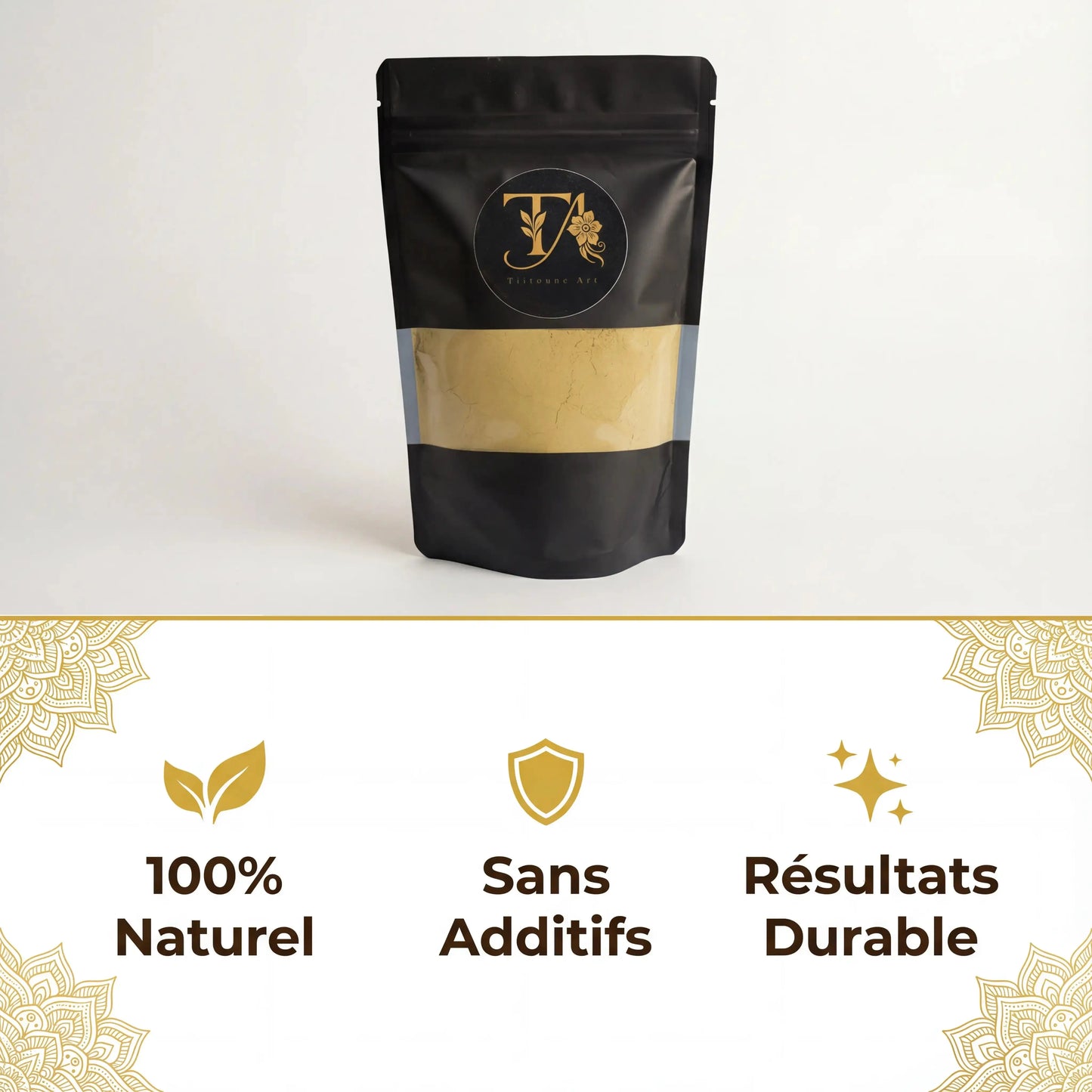 Henné en poudre 100% naturel – Coloration végétale cheveux Tiitoune art