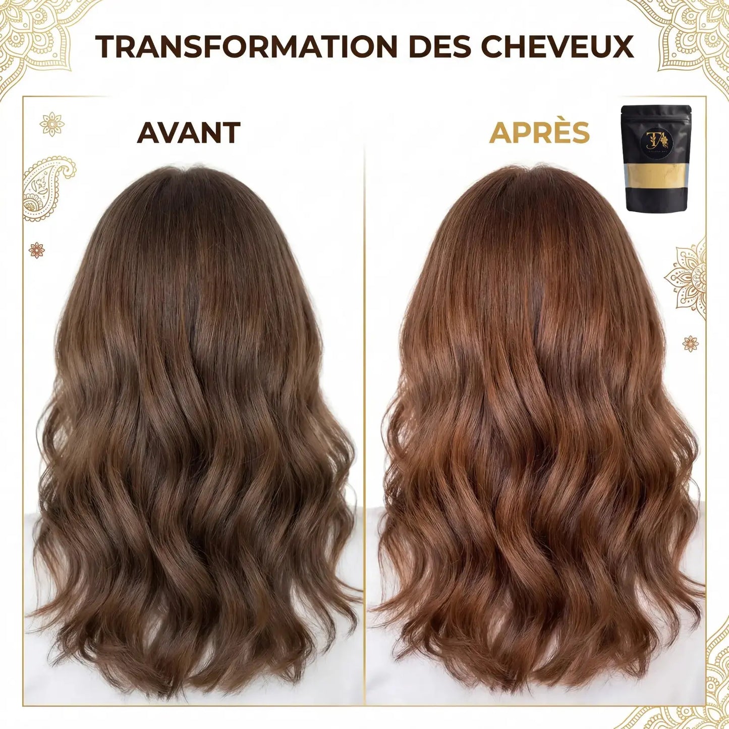 Henné en poudre 100% naturel – Coloration végétale cheveux Tiitoune art