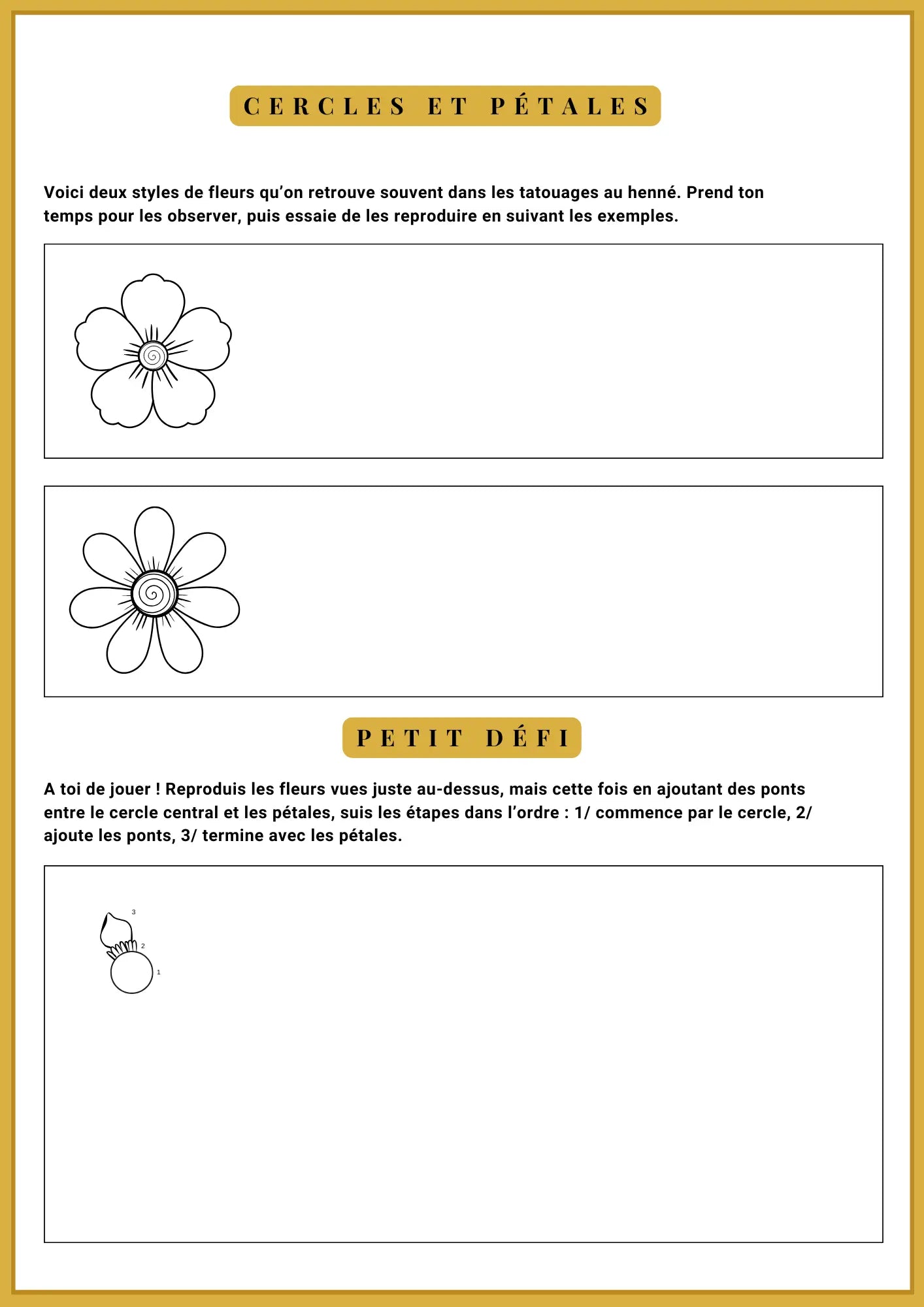 motif henné simple imprimable