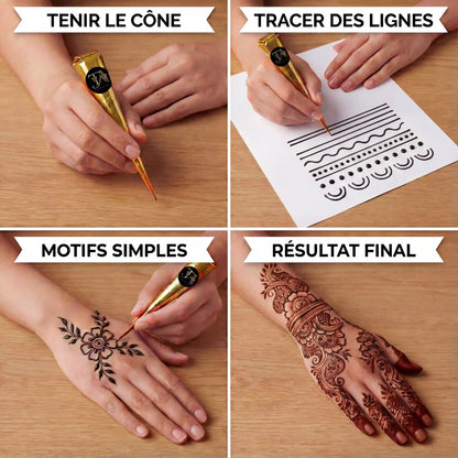 LIVRET - Tenir le cône - Tracer des ligne- motifs simple - Résultat final - tiitouneart