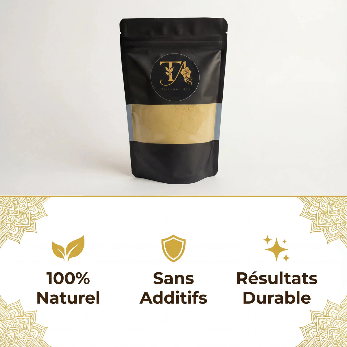Henné en poudre 100% naturel – Coloration végétale cheveux Tiitoune art