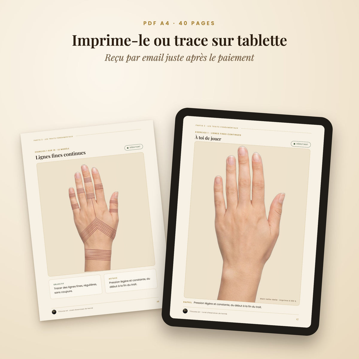 Livret de henné PDF à imprimer ou à utiliser sur tablette